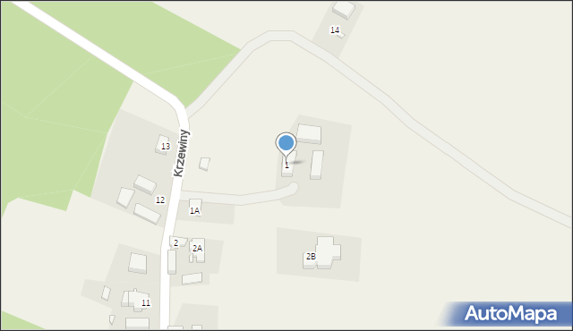 Krzewiny, Krzewiny, 1, mapa Krzewiny