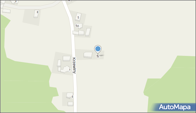 Krzewiny, Krzewiny, 5c, mapa Krzewiny