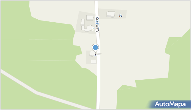 Krzewiny, Krzewiny, 6, mapa Krzewiny