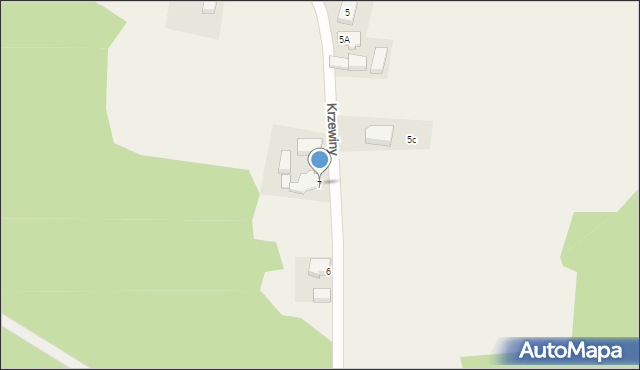 Krzewiny, Krzewiny, 7, mapa Krzewiny