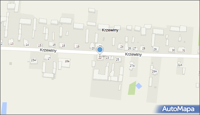 Krzewiny, Krzewiny, 22, mapa Krzewiny