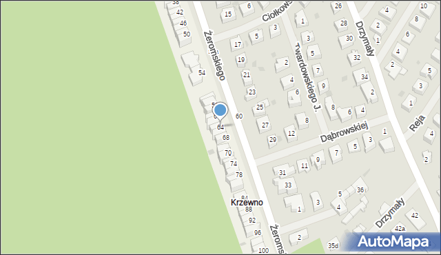 Krzewno, Krzewno, 64, mapa Krzewno