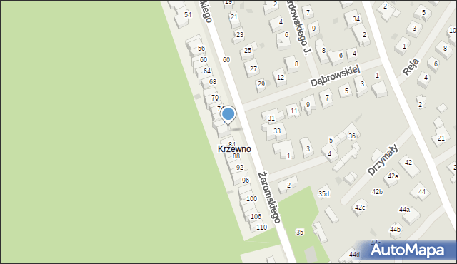 Krzewno, Krzewno, 82, mapa Krzewno