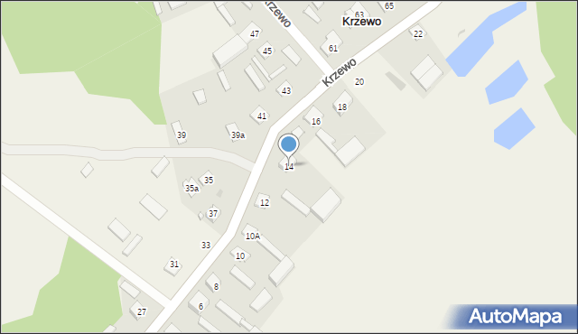 Krzewo, Krzewo, 14, mapa Krzewo