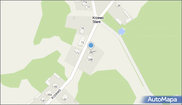 Krzewo, Krzewo, 24C, mapa Krzewo