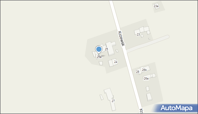 Krzewsk, Krzewsk, 25a, mapa Krzewsk