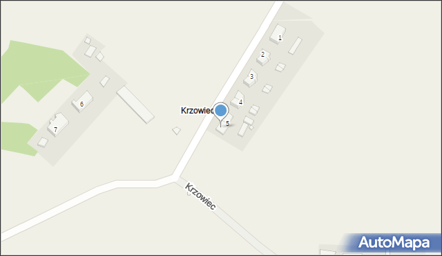 Krzowiec, Krzowiec, 5a, mapa Krzowiec