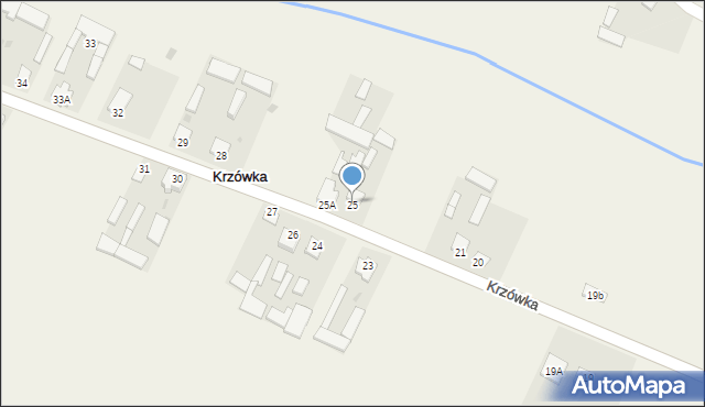 Krzówka, Krzówka, 25, mapa Krzówka