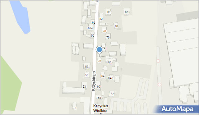 Krzycko Wielkie, Krzyckiego Andrzeja, prymasa, 72, mapa Krzycko Wielkie