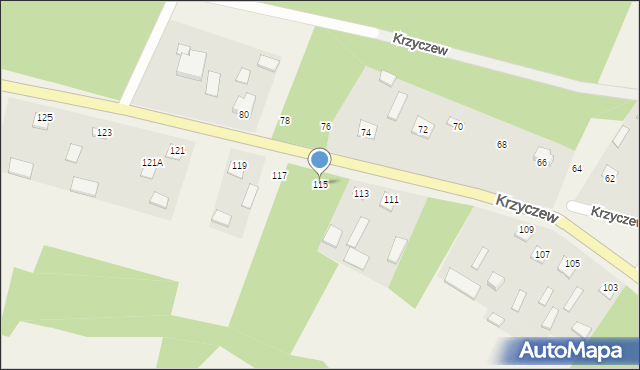 Krzyczew, Krzyczew, 115, mapa Krzyczew