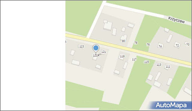 Krzyczew, Krzyczew, 121A, mapa Krzyczew