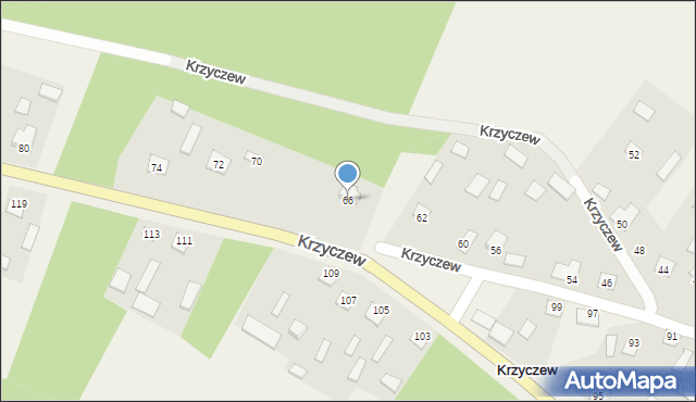 Krzyczew, Krzyczew, 66, mapa Krzyczew