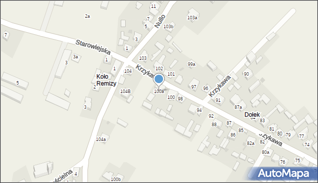 Krzykawa, Krzykawa, 100a, mapa Krzykawa
