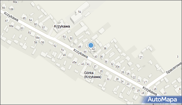 Krzykawa, Krzykawa, 42a, mapa Krzykawa