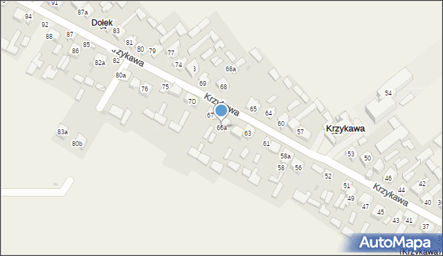 Krzykawa, Krzykawa, 66a, mapa Krzykawa