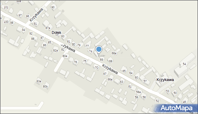 Krzykawa, Krzykawa, 71, mapa Krzykawa