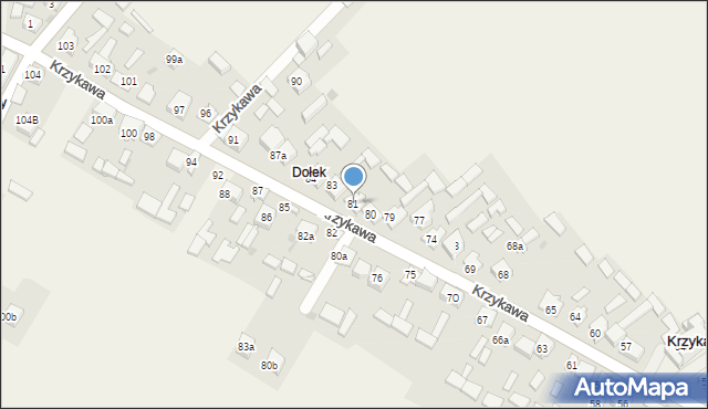 Krzykawa, Krzykawa, 81, mapa Krzykawa