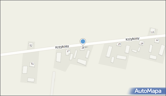 Krzykosy, Krzykosy, 16, mapa Krzykosy