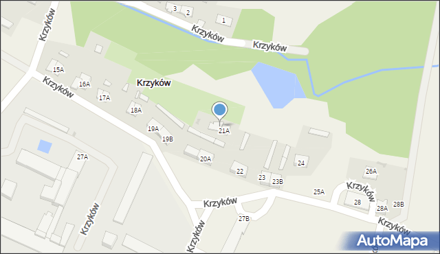 Krzyków, Krzyków, 21B, mapa Krzyków