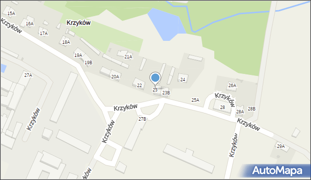 Krzyków, Krzyków, 23, mapa Krzyków