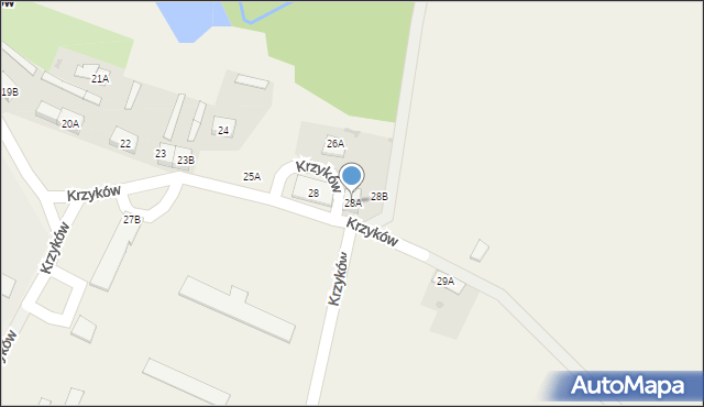 Krzyków, Krzyków, 28A, mapa Krzyków