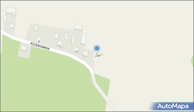 Krzykowice, Krzykowice, 10A, mapa Krzykowice