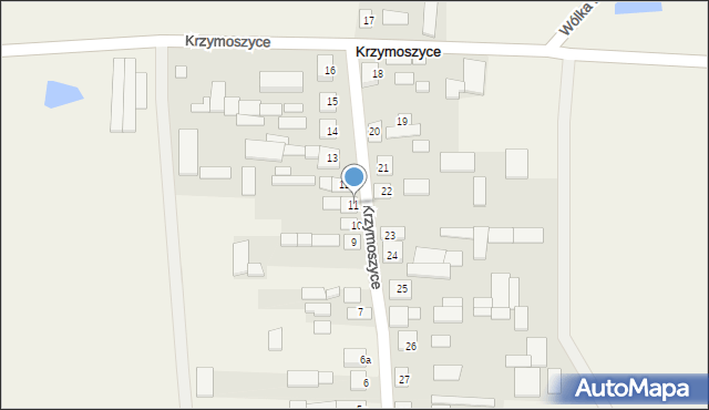 Krzymoszyce, Krzymoszyce, 11, mapa Krzymoszyce