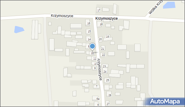 Krzymoszyce, Krzymoszyce, 12, mapa Krzymoszyce