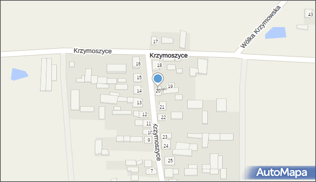 Krzymoszyce, Krzymoszyce, 20, mapa Krzymoszyce