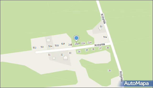 Krzynia, Krzynia, 23A, mapa Krzynia
