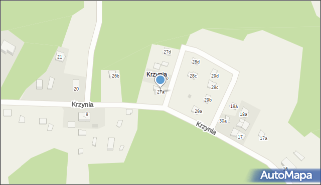 Krzynia, Krzynia, 27a, mapa Krzynia