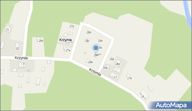 Krzynia, Krzynia, 29b, mapa Krzynia