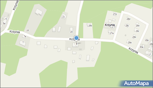 Krzynia, Krzynia, 9, mapa Krzynia