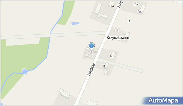 Krzyszkowice, Krzyszkowice, 12, mapa Krzyszkowice