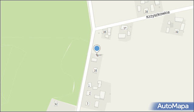 Krzyszkowice, Krzyszkowice, 78, mapa Krzyszkowice