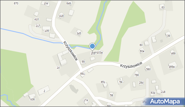 Krzyszkowice, Krzyszkowice, 103, mapa Krzyszkowice