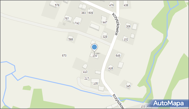 Krzyszkowice, Krzyszkowice, 104, mapa Krzyszkowice