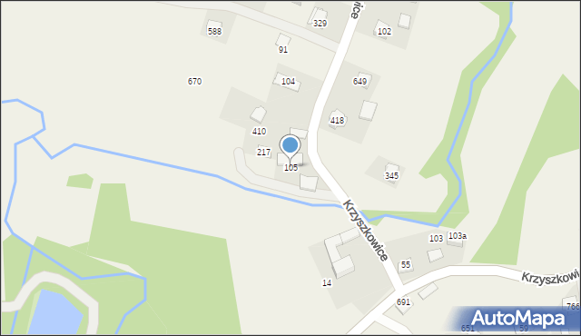 Krzyszkowice, Krzyszkowice, 105, mapa Krzyszkowice