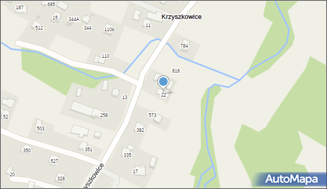 Krzyszkowice, Krzyszkowice, 12, mapa Krzyszkowice