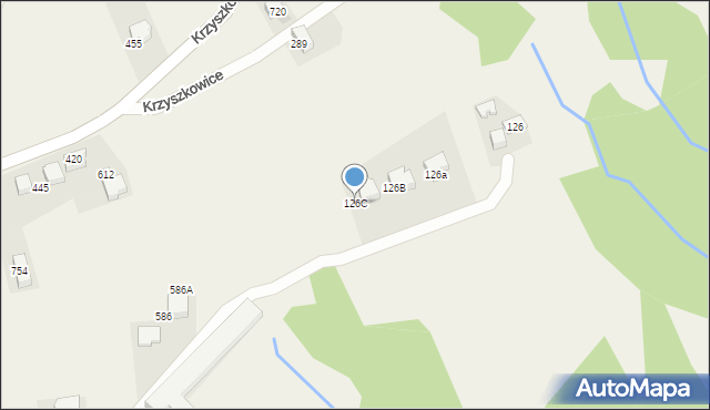 Krzyszkowice, Krzyszkowice, 126C, mapa Krzyszkowice