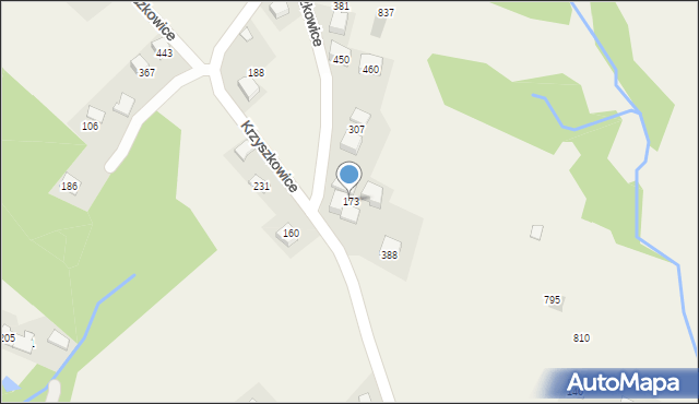 Krzyszkowice, Krzyszkowice, 173, mapa Krzyszkowice