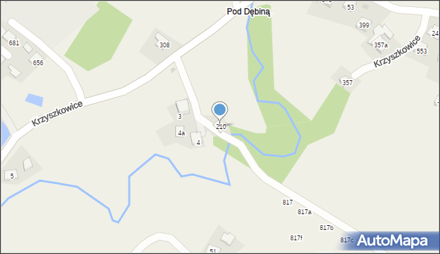 Krzyszkowice, Krzyszkowice, 210, mapa Krzyszkowice