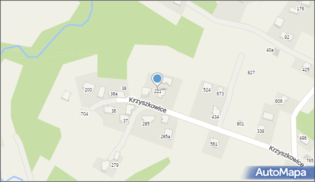 Krzyszkowice, Krzyszkowice, 221, mapa Krzyszkowice