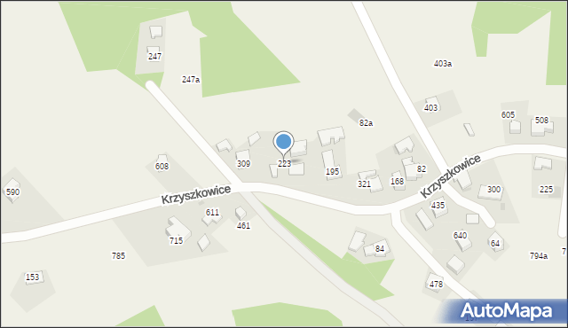Krzyszkowice, Krzyszkowice, 223, mapa Krzyszkowice