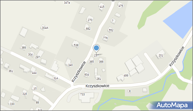 Krzyszkowice, Krzyszkowice, 237, mapa Krzyszkowice