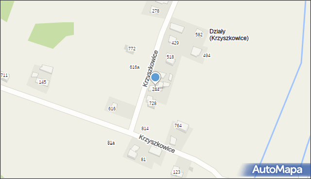 Krzyszkowice, Krzyszkowice, 244, mapa Krzyszkowice