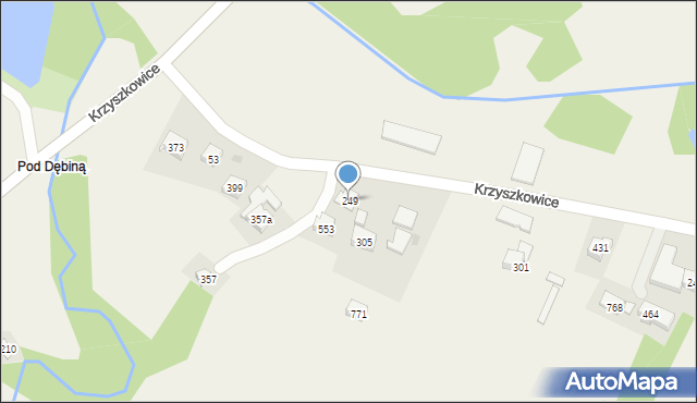 Krzyszkowice, Krzyszkowice, 249, mapa Krzyszkowice