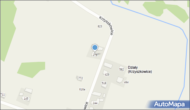 Krzyszkowice, Krzyszkowice, 278, mapa Krzyszkowice