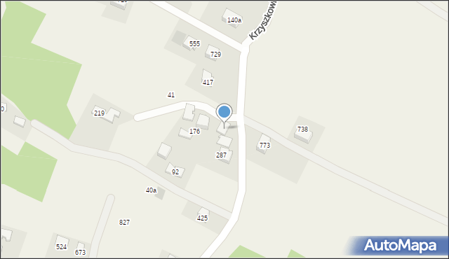 Krzyszkowice, Krzyszkowice, 287a, mapa Krzyszkowice