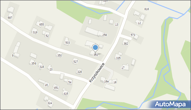 Krzyszkowice, Krzyszkowice, 351, mapa Krzyszkowice